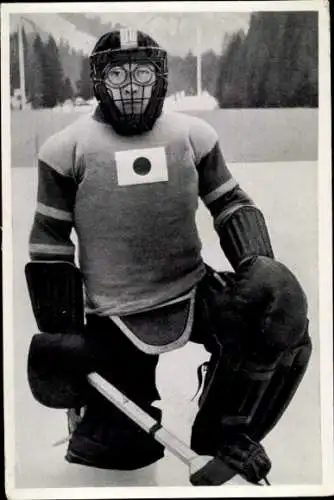 Sammelbild Olympia 1936, Japanischer Eishockeyspieler Teiji Homna