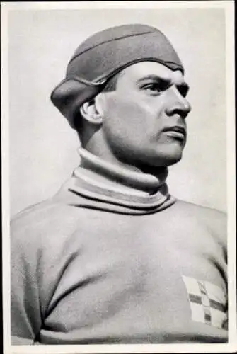 Sammelbild Olympia 1936, Eisschnellläufer Birger Vasenius, Portrait