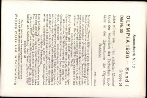 Sammelbild Olympia 1936, Viererbob der Tschechen