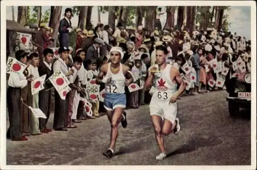 Sammelbild Olympia 1936, Olympische Spiele Los Angeles 1932, Marathonläufer Zabala, japan. Jugend