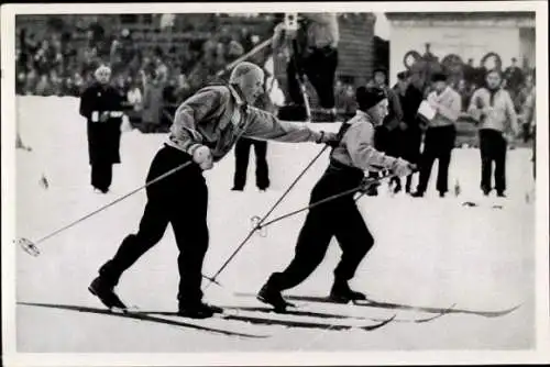 Sammelbild Olympia 1936, Finnische Skistaffel, Nurmela, Karppinen