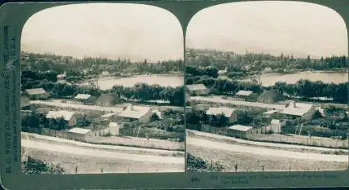 Stereo Foto Queenstown Neuseeland, Teilansicht, Landschaft, Berge