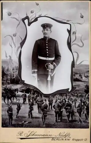 Kabinett Foto Berlin, Deutscher Soldat in Uniform, Portrait