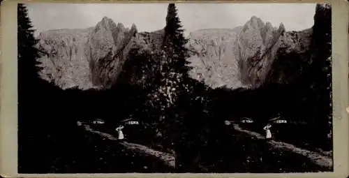 Stereo Foto Berchtesgaden in Oberbayern, Scharitzkehlalpe, Scharitzkehlalm