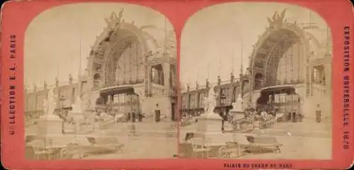 Stereo Foto Paris, Weltausstellung 1878, Palais du Champ de Mars