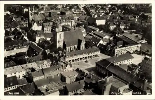 Ak Dessau in Sachsen Anhalt, Luftaufnahme
