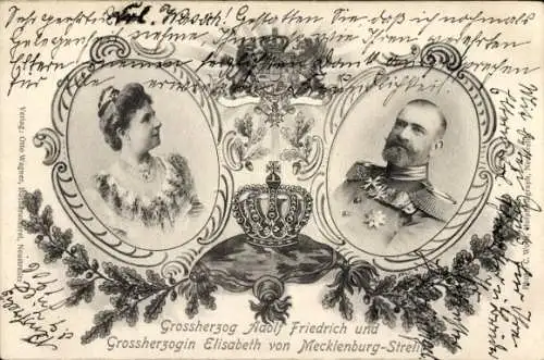 Ak Großherzog Adolf Friedrich und Großherzogin Elisabeth von Mecklenburg-Strelitz