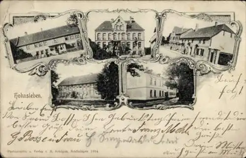 Ak Hohnsleben Helmstedt in Niedersachsen, Rathaus, Gasthaus