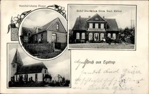 Ak Eystrup in Niedersachsen, Geschäftshaus Haase, Hotel Deutsches Haus