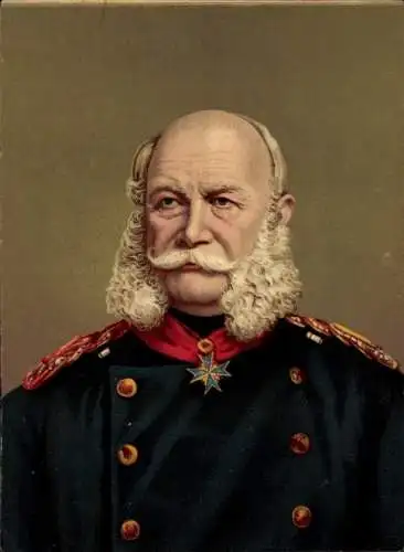 Litho Kaiser Wilhelm I. von Preußen, Portrait, Orden