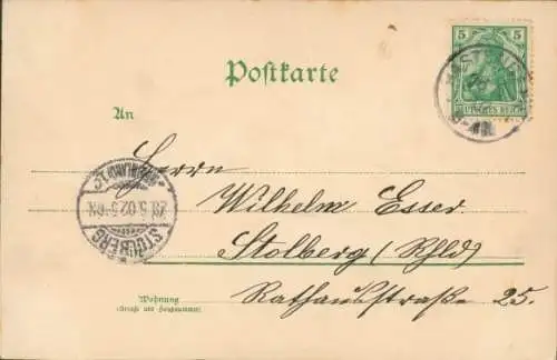 Glitzer Litho Wohnhaus am Fluss, Margeriten