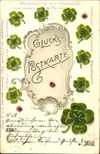 Präge Litho Kleeduft, Klee, Marienkäfer