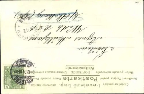 Präge Litho Sehnsucht, Junge Frau sitzt im Freien unter einem Baum