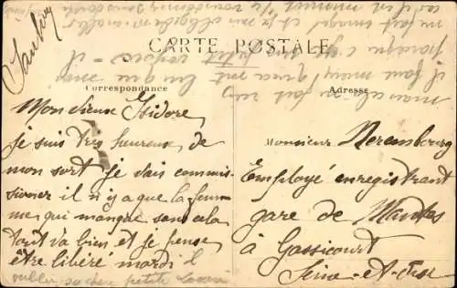 Ak Französischer Soldat die Straße fegend und in Zivil