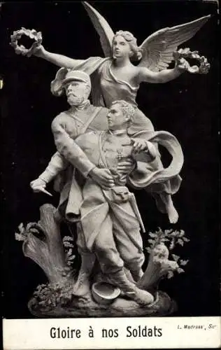Ak Gloire a nos Soldats, Propaganda Frankreich, Plastik