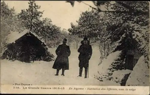 Ak En Argonne, Offizierswohnung unter dem Schnee, I WK