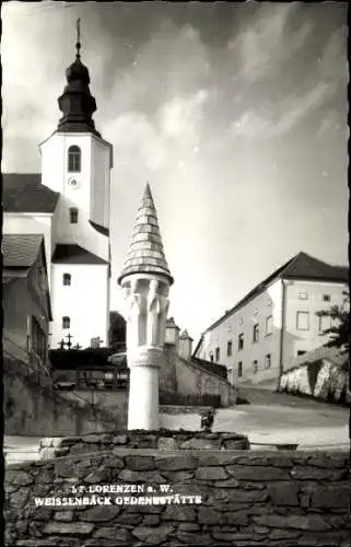 Ak Sankt Lorenzen in der Wachau Rossatz-Arnsdorf Niederösterreich, Weissenbäck Gedenkstätte