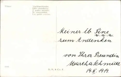 Künstler Ak Klima, Nachbarskinder, Zaun