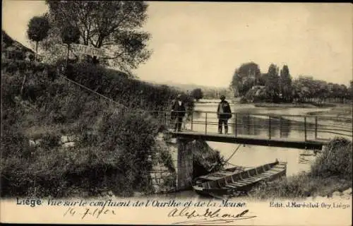 Ak Lüttich Lüttich Wallonien, Blick auf die Grenzen der Ourthe und der Maas