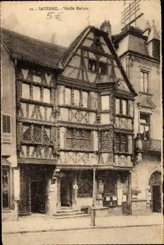 Ak Saverne Zabern Elsass Bas Rhin, Vieille Maison, Straßenpartie, Fachwerkhaus