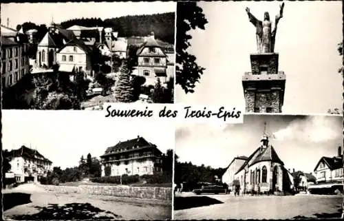 Ak Trois Épis Drei Ähren Elsass Haut Rhin, Vue generale, Le Galz, Maison de Repos, Chapelle