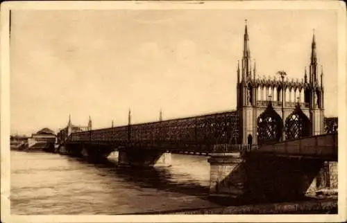 Ak Strasbourg Straßburg Elsass Bas Rhin, Pont du Chemin de Fer sur le Rhin