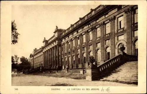 Ak Saverne Bas Rhin, Le Château vu des Jardins, Escalier