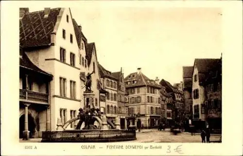 Ak Colmar Elsaß Haut Rhin, Fontaine Schwendi, Bartholdi