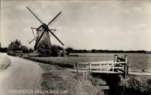 Ak Niederländische Mühlenlandschaft, Mühlenlandschaft