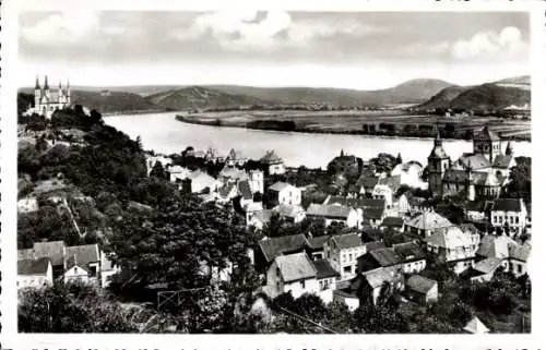 Ak Remagen am Rhein, Totalansicht, Blick auf den Drachenfels