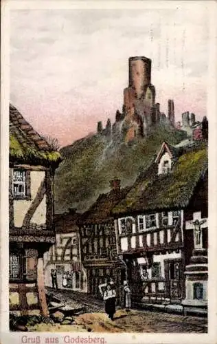 Ak Bad Godesberg Bonn am Rhein, Gasthof zum Godesberg, Gedicht Ännchen, Godesburg