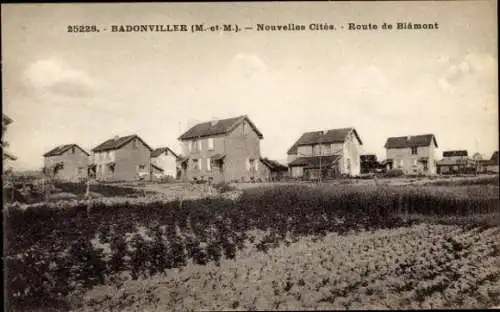 Ak Badonviller Lothringen Meurthe et Moselle, Nouvelles Cités, Route de Blâmont