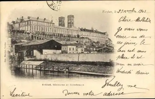 Ak Verdun Meuse, Eveche, Seminare et Cathedrale