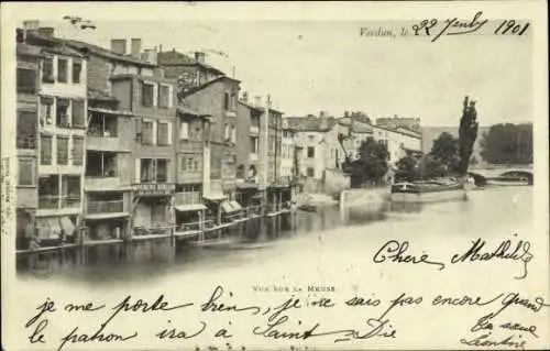 Ak Verdun Meuse, vue sur la Meuse