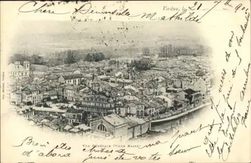 Ak Verdun Meuse, vue generale, Ville Basse