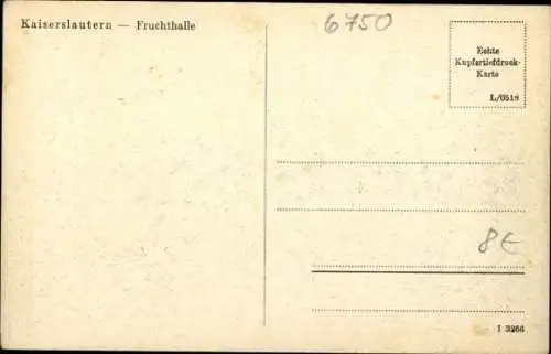 Ak Kaiserslautern in der Pfalz, Fruchthalle