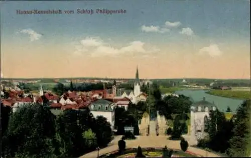 Ak Hanau am Main, Kesselstadt vom Schloss Philippsruhe
