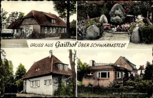 Ak Gailhof Wedemark in Niedersachsen, Geschäftshaus Gertrud Müller, Jugendheim, Gasthaus Babeck