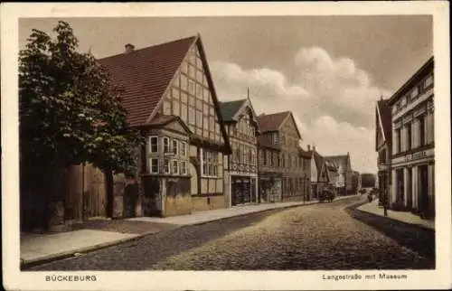 Ak Bückeburg in Schaumburg, Langestraße mit Museum