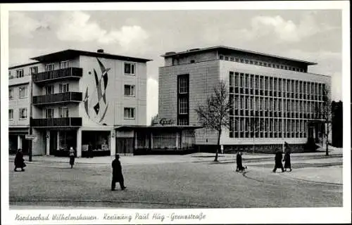 Ak Wilhelmshaven, Kreuzung Paul Hug Straße und Grenzstraße, Café