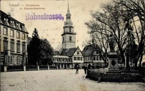 Ak Erbach im Odenwald Hessen, Schießplatz, Eberharddenkmal