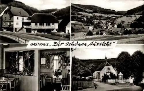 Ak Schöllenbach Oberzent im Odenwald, Gasthaus Zur schöenen Aussicht, Panorama