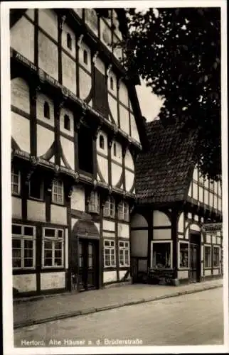 Ak Herford in Westfalen, Alte Häuser, Brüderstraße