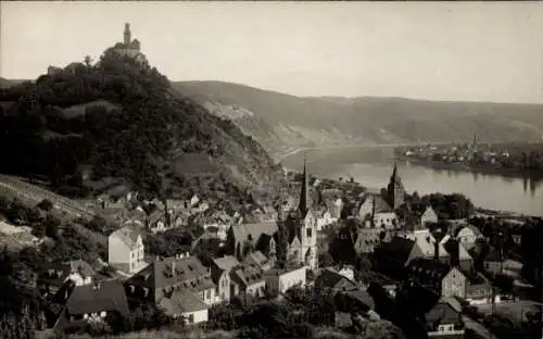 Foto Ak Braubach am Rhein, Teilansicht mit Burg