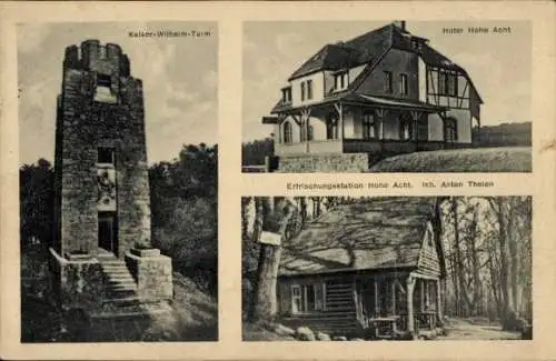 Ak Kempenich in der Eifel, Hotel Hohe Acht, Kaiser-Wilhelm-Turm, Erfrischungsstation
