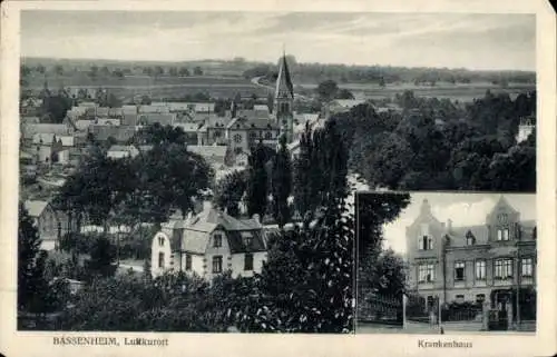 Ak Bassenheim in Rheinland Pfalz, Gesamtansicht, Kirche, Krankenhaus