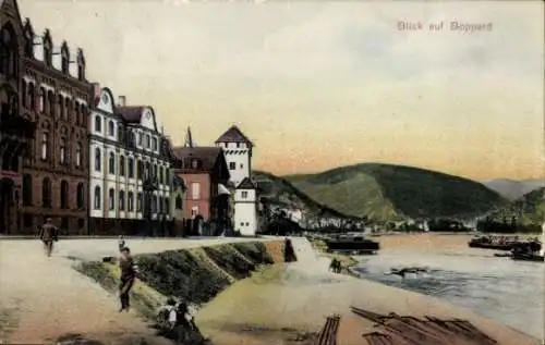 Ak Boppard am Rhein, Teilansicht