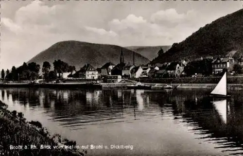 Ak Brohl am Rhein, Dicktberg, Blick vom Hafen