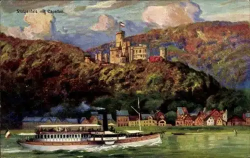Ak Capellen Kapellen Stolzenfels Koblenz am Rhein, Burg, Dampfer Hansa