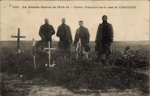 Ak Varreddes Seine et Marne, Tombes Francaises, I. WK